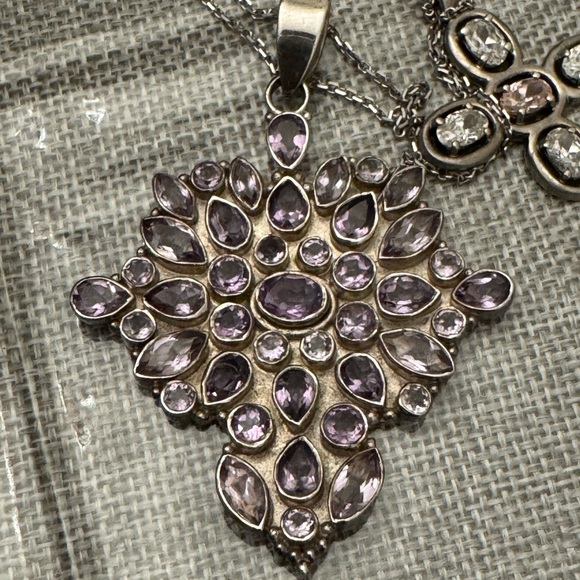 Amethyst Spinal Statement Pendant Sterling Silver - Picture 2 of 15